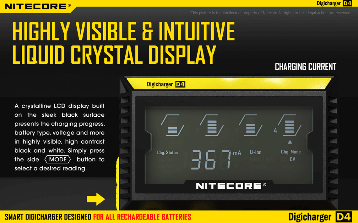 Nitecore D4 LCD Display