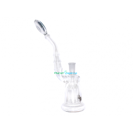 Black Leaf 8 Arm Slitted Tree Perc Bubbler Side View