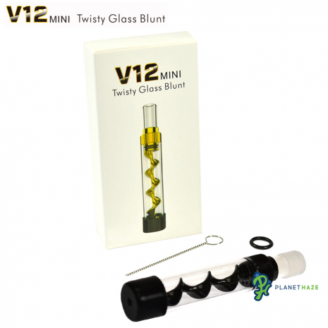 V12 Mini Twisty Glass Blunt Black